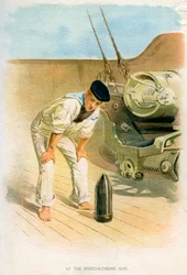 Au canon à chargement par la culasse, vers 1890-1893