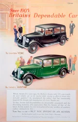 Publicité pour voiture Austin, 1935