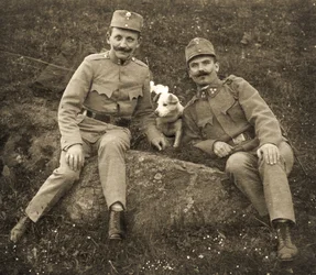Soldats autrichiens avec un chien
