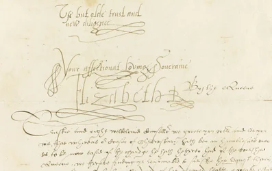 Lettre autographe de la reine Élisabeth I à Marie, reine d