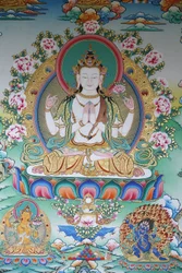Avalokitesvara, bouddha de la compassion, Katmandou, Népal