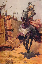 Baber encourageant ses troupes, vers 1526 vers 1912