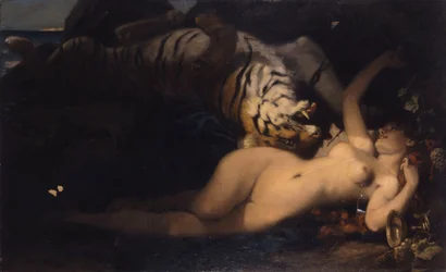 Bacchante jouant avec un tigre