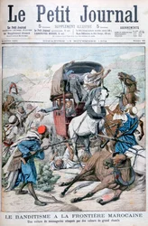 Bandits attaquant une diligence à la frontière marocaine, 1904
