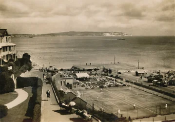 Kiosque à musique et courts de tennis, Shanklin, I.W., vers 1920