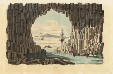Colonnes de basalte dans la grotte de Fingal, Staffa, Hébrides intérieures, Écosse