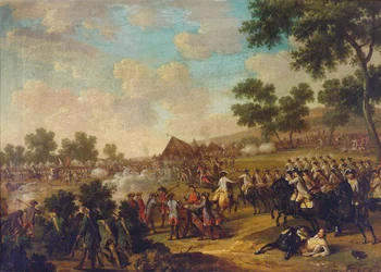 Scène de bataille de la guerre de Sept Ans, seconde moitié du 18ème siècle