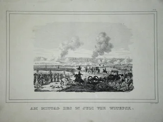 Bataille entre les troupes russes et la cavalerie française près d