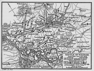 Bataille de Wagram, positions du 5 juillet 1809, 1896