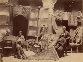 Bazar, marchands de tapis, années 1870