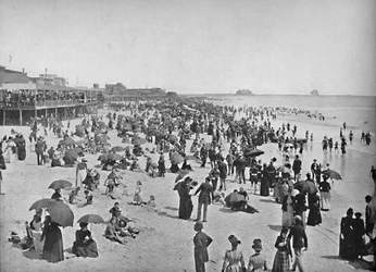 Plage à Atlantic City, New Jersey, vers 1897