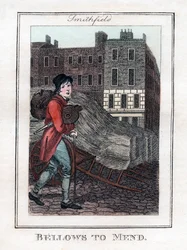 Soufflets à réparer, Smithfield, Londres, 1805
