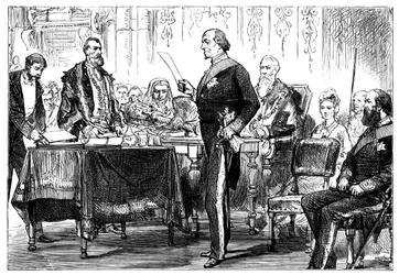 Benjamin Disraeli 1808-1881 recevant la liberté de la ville de Londres, 1878