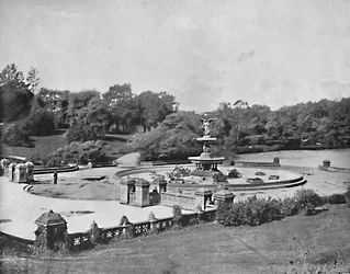Fontaine Bethesda, Central Park, New York, vers 1897