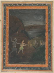 Bhils chassant des cerfs la nuit