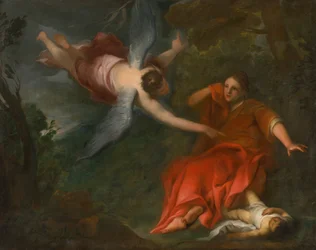 Motif biblique avec ange volant