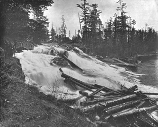 Grandes chutes, rivière Peshtigo, Wisconsin, USA, vers 1900
