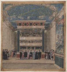Palais de Binche pendant les célébrations en août 1549, 1549