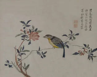 Oiseau sur une branche fleurie, 19e siècle