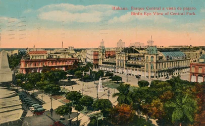 Vue aérienne de Central Park, La Havane, Cuba, vers 1919