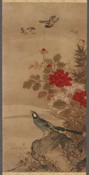 Oiseaux et fleurs, période Edo, XVIIIe siècle