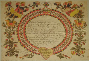 Certificat de naissance et de baptême, 1784