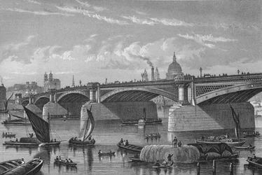 Pont de Blackfriars depuis le côté Surrey, Londres, c1875 1878
