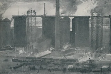 Hauts fourneaux aux usines de fer Bell Bros., Middlesborough, 1910