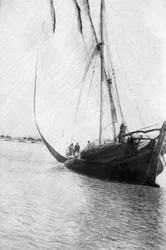 Bateau appareillant sur le Tigre, Mésopotamie, 1918