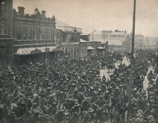 Commando Boer passant par Johannesburg Deuxième Guerre du Transvaal, c1900