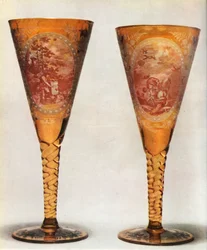 Verres bohèmes, 19ème siècle, 1948