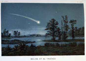 Bolide et sa traînée, 1870