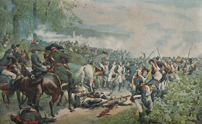 Bonaparte vérifiant la retraite française à Marengo, 1800, 1896