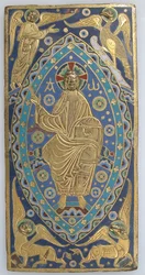 Plaque de couverture de livre avec Christ en majesté, français, vers 1200