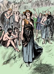 Boudicca Boadicée, reine britannique des Iceni du 1er siècle, ralliant ses troupes, c1900