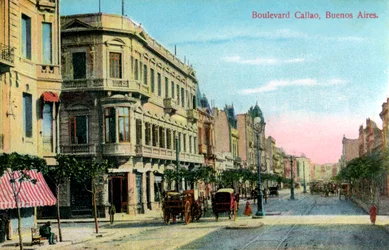 Boulevard Callao, Buenos Aires, Argentine, fin du 19e ou début du 20e siècle