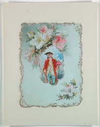 Garçon tenant un bouquet de roses, 1880-1910