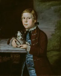 Garçon de la famille Hallett avec un chien, 1766