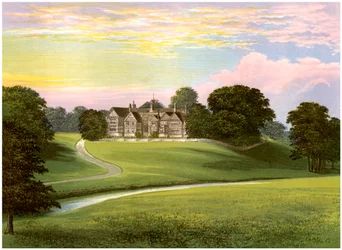 Bramall Hall, Cheshire, maison de la famille Davenport, vers 1880