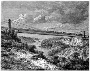 Pont sur le Niagara, Canada, 19ème siècle