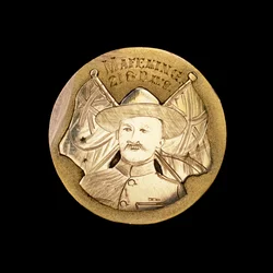 Médaille britannique de la guerre des Boers célébrant la défense contre le siège de Mafeking et représentant Robert Baden-Powell