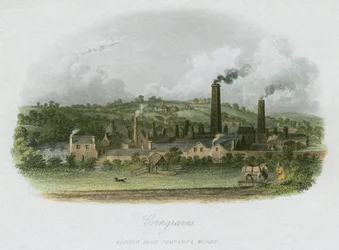 Travaux de la British Iron Company à Corngraves, près de Halesowen, West Midlands, vers 1835