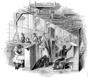 Usine de pianos Broadwoods, Horseferry Road, Westminster, Londres, 1842
