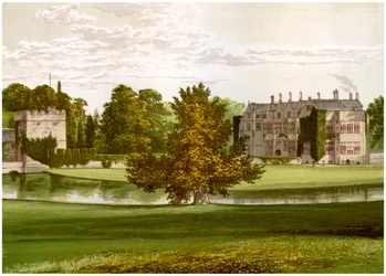 Château de Broughton, Oxfordshire, demeure de Lord Saye et Sele, vers 1880