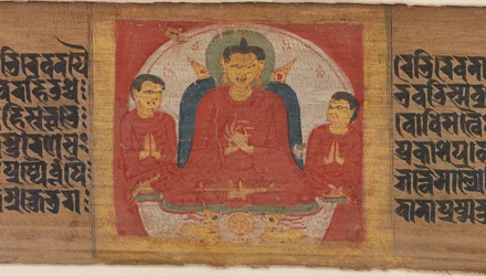 Bouddha avec ses mains levées en Dharmacakra Mudra, vers 1090