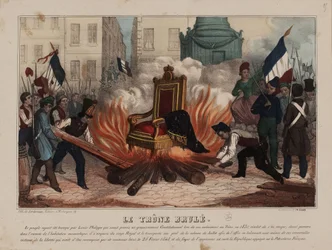 Incendie du trône du roi Louis Philippe le 25 février 1848, vers 1848