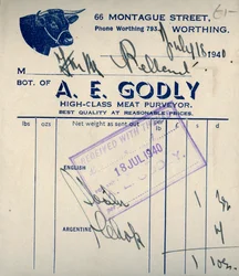 Reçu de boucher, 1940