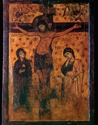 Icône byzantine de la Crucifixion
