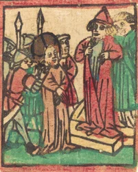 Caïphe déchirant ses vêtements, probablement 1449