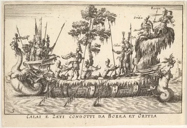 Calais et Zetes conduits par Borée et Orithye